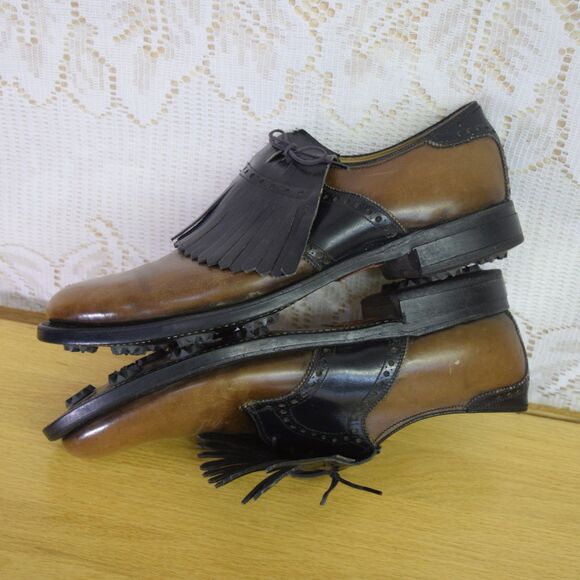 Florsheim Pro Stance Mens Size 8.5 Golf Shoes Two Tone Leather Kiltie Vintage main image 11